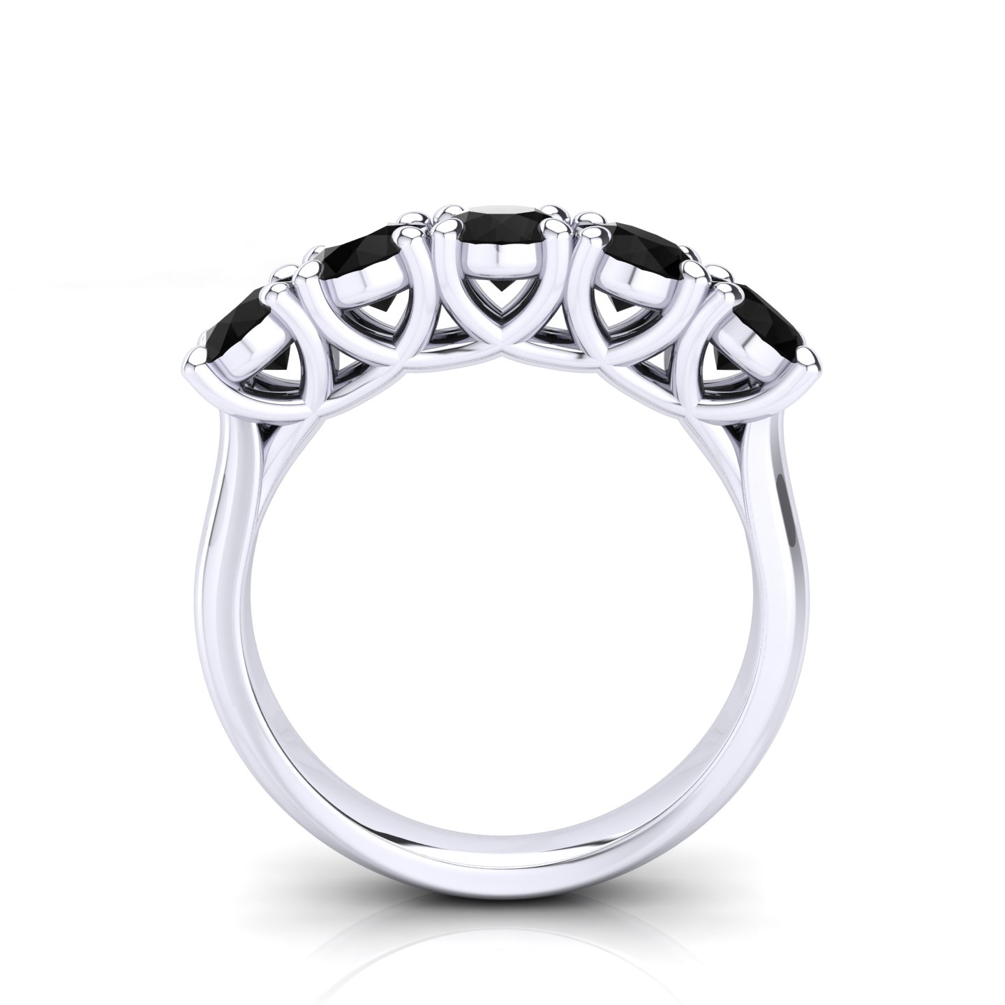 Anello 5 Luci Certificato su montatura Hyacinth in Oro Bianco 18 kt con Diamante Nero 1.50Ct / X /  - Certificati: IGI, GIA, HRD - Peso: 0.03g - Prezzo: 2.112,19&nbsp;USD