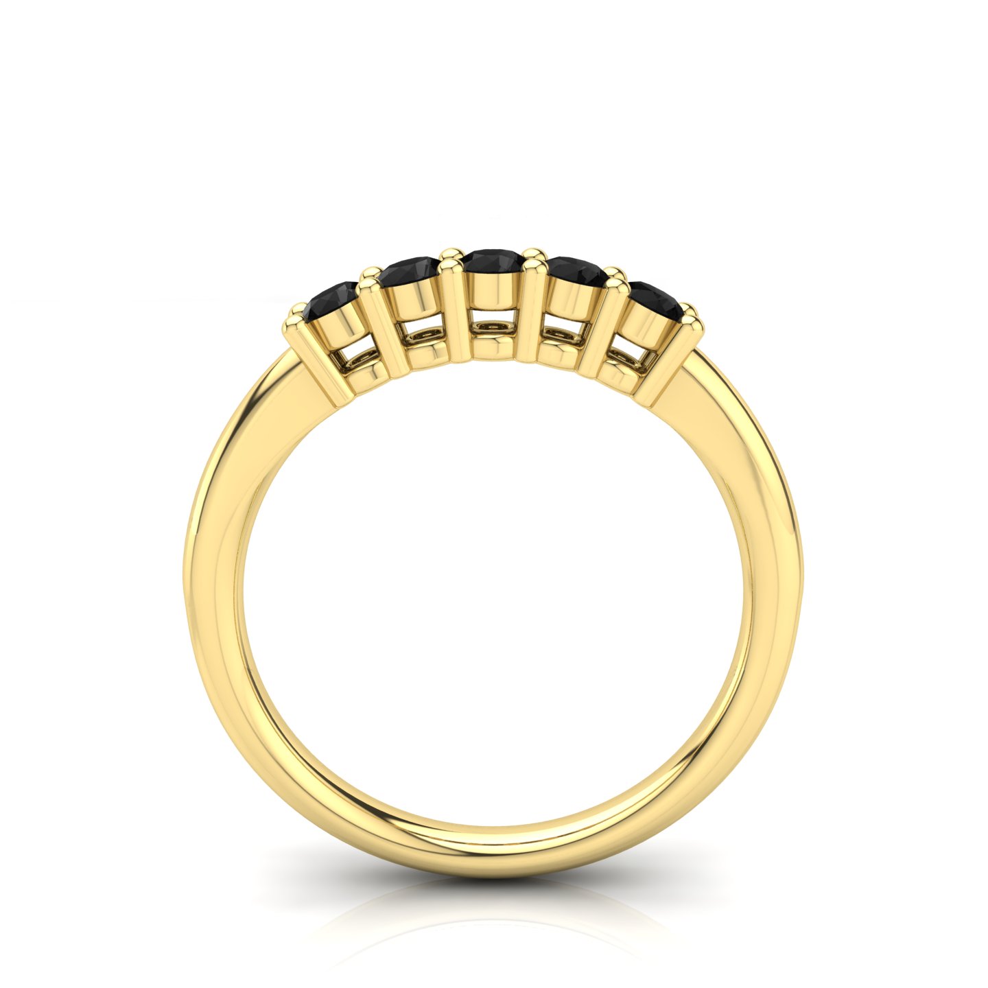 Anello 5 Luci Certificato su montatura Ivy in Oro Giallo 18 kt con Diamante Nero 0.30Ct / X /  - Certificati: IGI, GIA, HRD - Peso: 0.03g - Prezzo: 1.138,31&nbsp;€