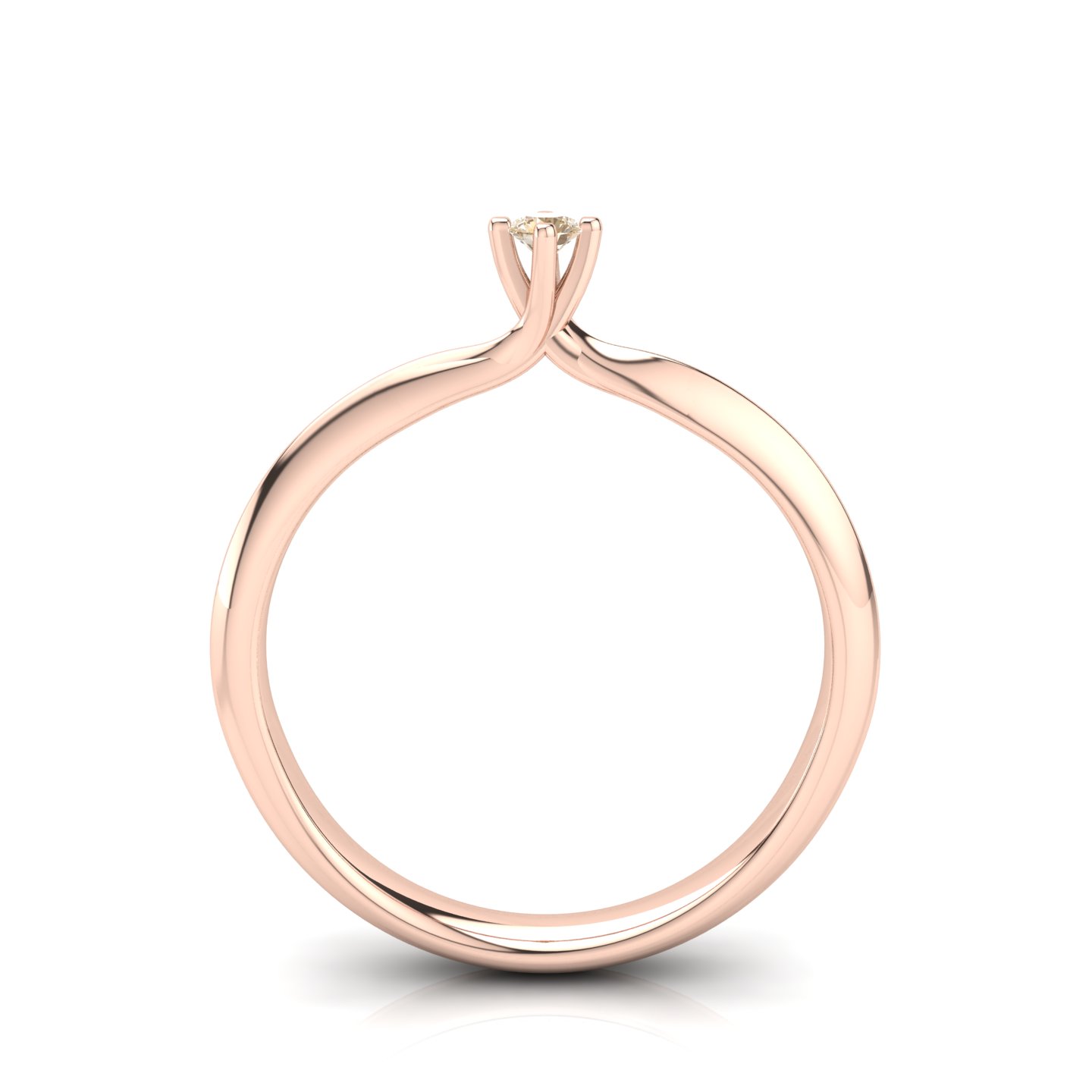 Anello Solitario Certificato su montatura Rose in Oro Rosè 18 kt con Diamante Light Cognac 0.05Ct / X /  - Certificati: IGI, GIA, HRD - Peso: 0.03g - Prezzo: 546,80&nbsp;€