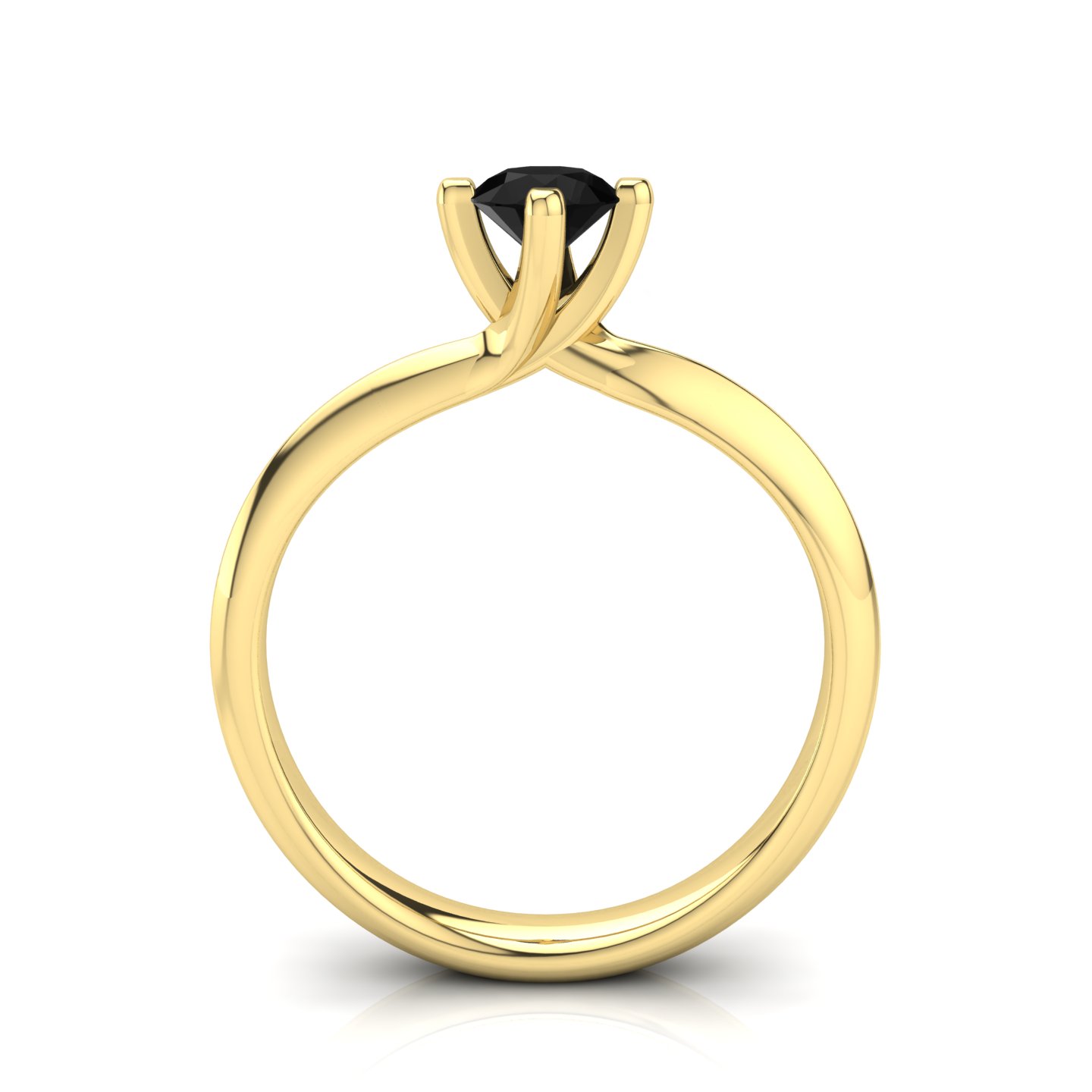Solitaire Ring Certificate su montatura Rose in Yellow Gold 18 kt con Black Diamond 0.30Ct / X /  - Certificati: IGI, GIA, HRD - Weight: 0.03g - Price: 1.101,98&nbsp;€