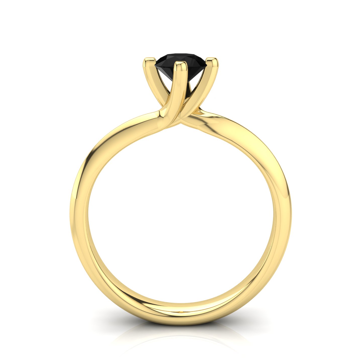 Anello Solitario Certificato su montatura Rose in Oro Giallo 18 kt con Diamante Nero 0.40Ct / X /  - Certificati: IGI, GIA, HRD - Peso: 0.03g - Prezzo: 1.100,06&nbsp;€