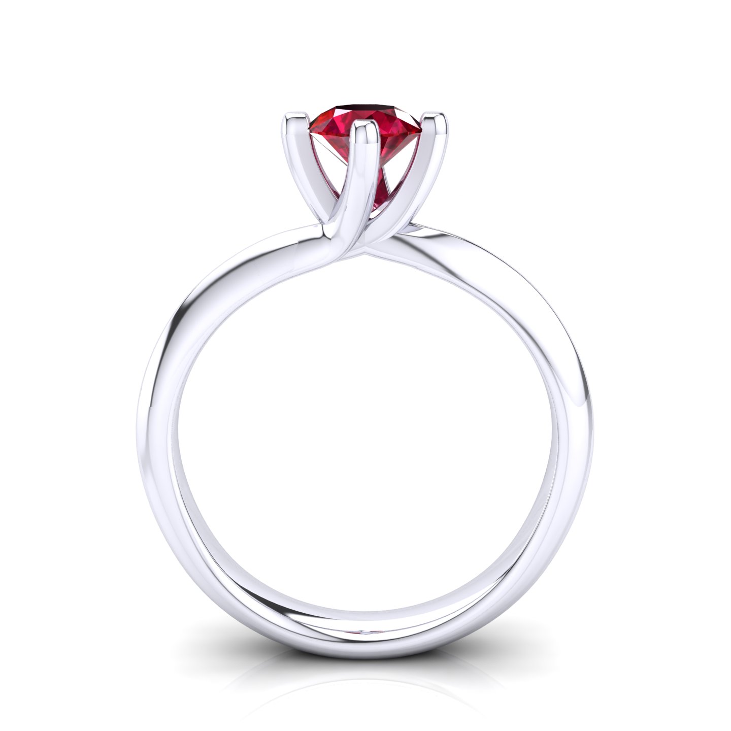 Anello Solitario Certificato su montatura Rose in Oro Bianco 18 kt con Rubino 0.50Ct / X /  - Certificati: IGI, GIA, HRD - Peso: 0.03g - Prezzo: 1.235,75&nbsp;€