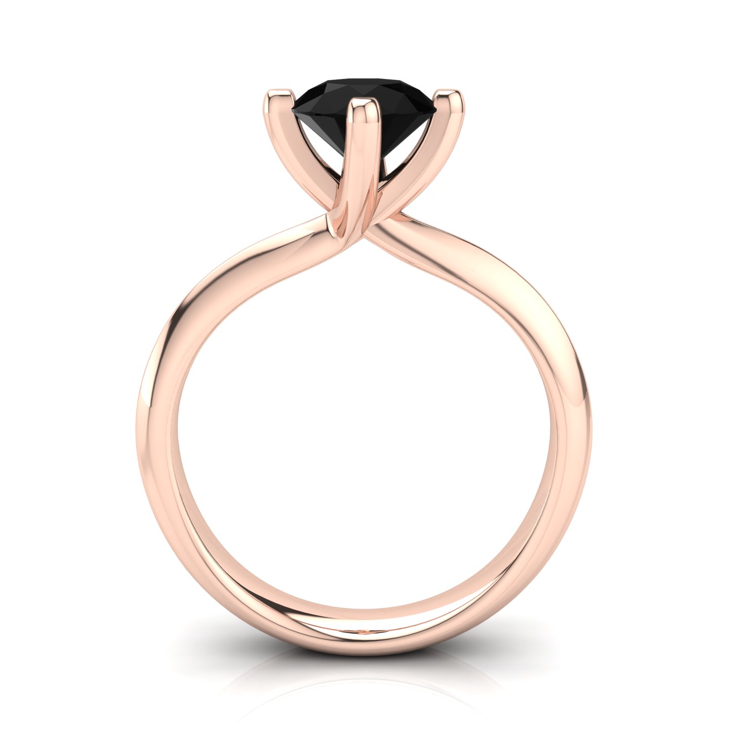 Solitaire Ring Certificate su montatura Rose in Pink Gold 18 kt con Black Diamond 1.00Ct / X /  - Certificati: IGI, GIA, HRD - Weight: 0.03g - Price: 1.703,95&nbsp;€