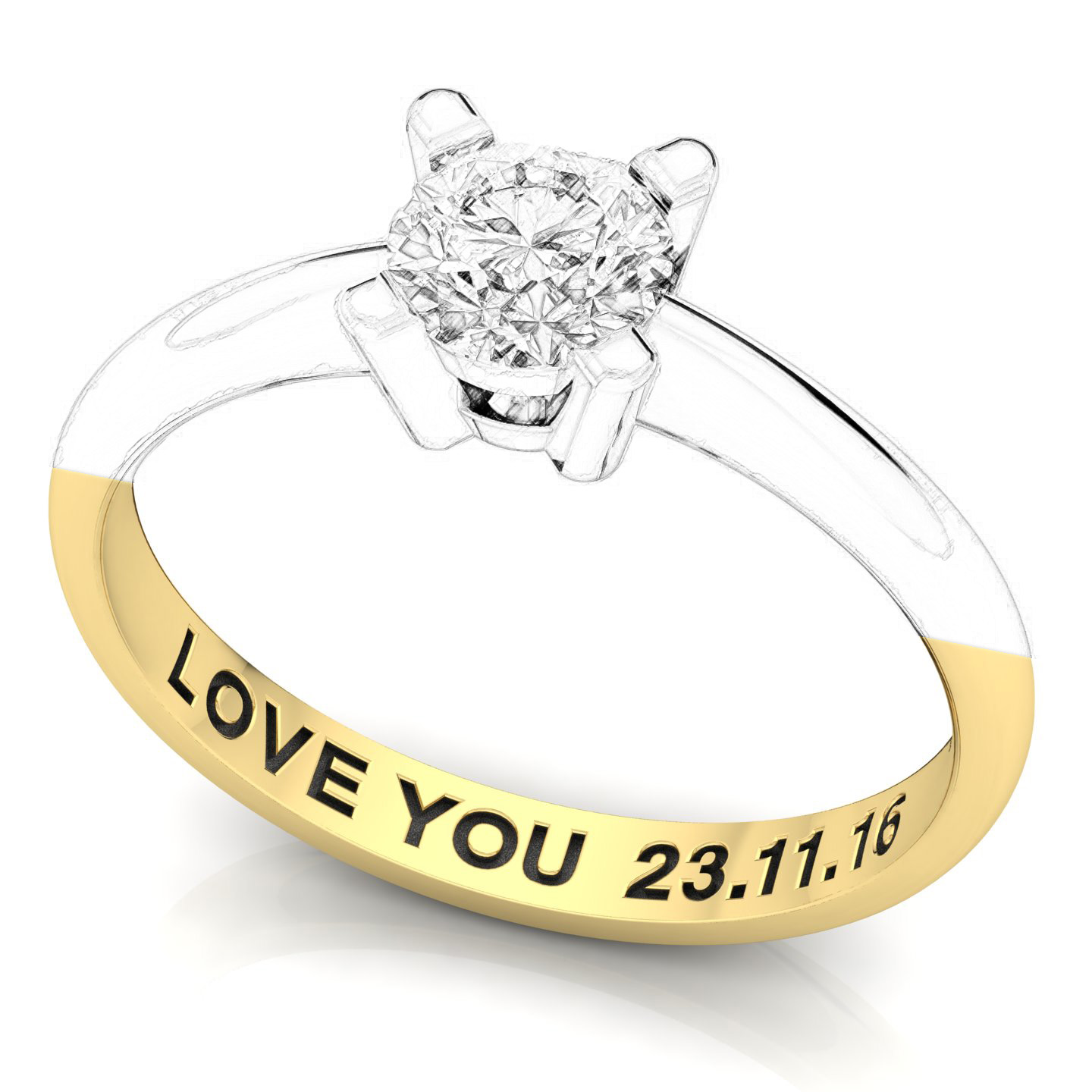 Solitaire Ring Certificate su montatura Pansy in Yellow Gold 18 kt con Ruby 0.05Ct / X /  - Certificati: IGI, GIA, HRD - Weight: 0.03g - Price: 419,84&nbsp;€