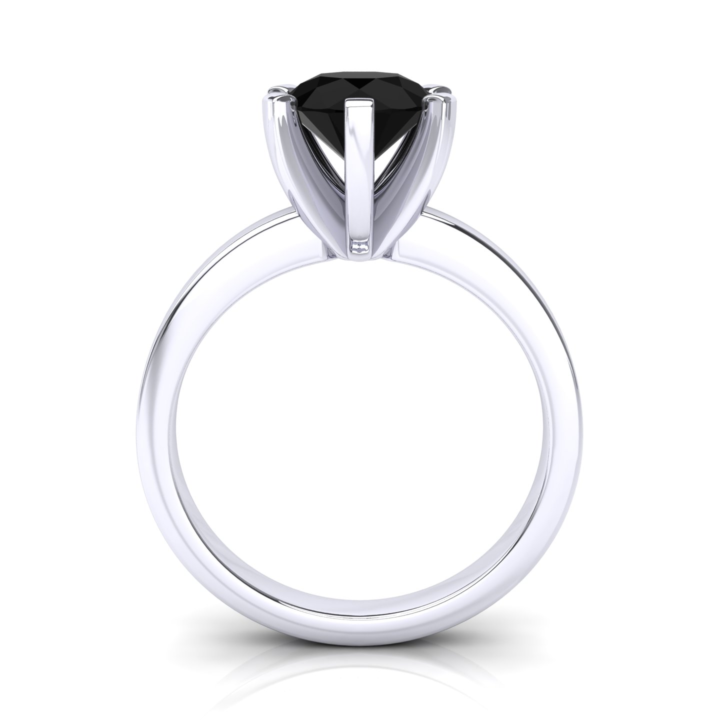 Anello Solitario Certificato su montatura Lily in Oro Bianco 18 kt con Diamante Nero 1.20Ct / X /  - Certificati: IGI, GIA, HRD - Peso: 0.03g - Prezzo: 1.895,36&nbsp;€