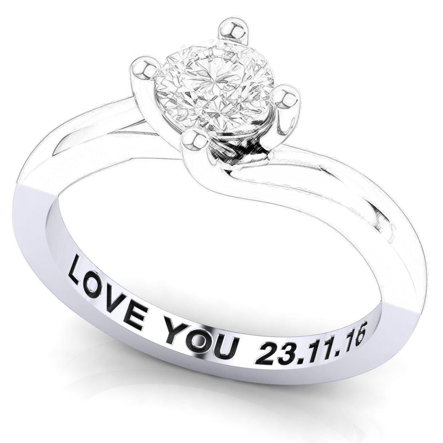 Anello Solitario Certificato su montatura Gardenia in Oro Bianco 18 kt con Diamante Light Cognac 0.05Ct / X /  - Certificati: IGI, GIA, HRD - Peso: 0.03g - Prezzo: 490,84&nbsp;€