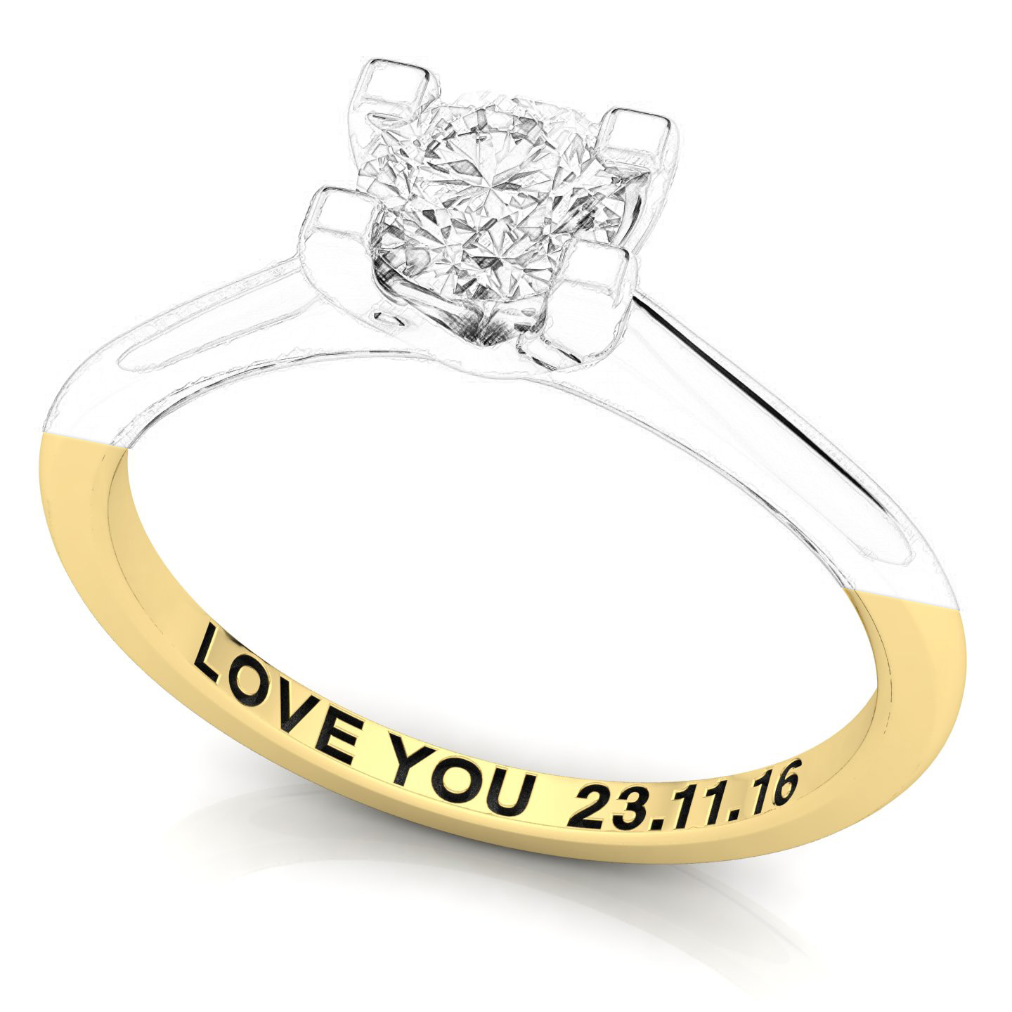 Anello Solitario Certificato su montatura Marigold in Oro Giallo 18 kt con Diamante Light Cognac 0.14Ct / X /  - Certificati: IGI, GIA, HRD - Peso: 0.03g - Prezzo: 1.069,14&nbsp;USD