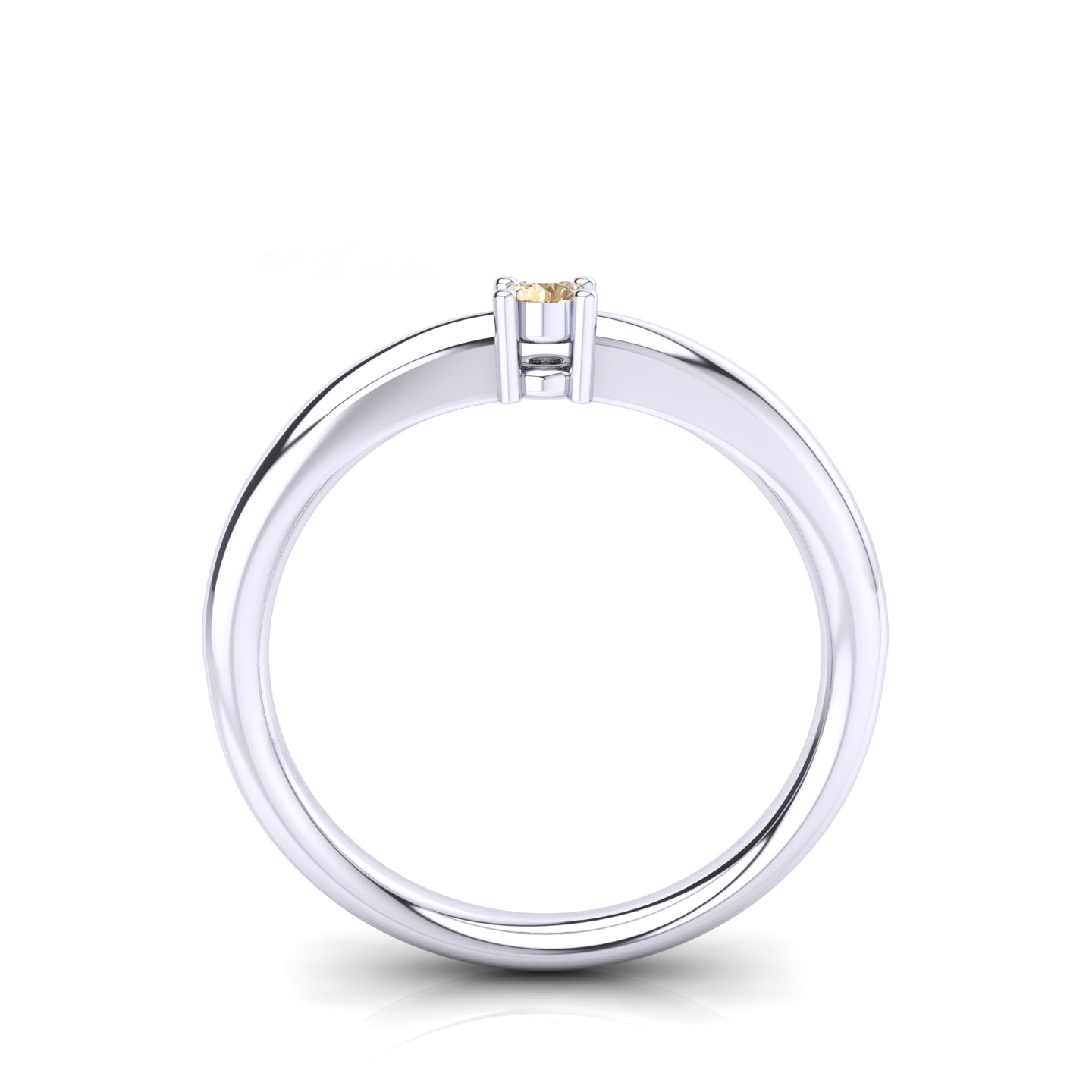 Solitaire Ring Certificate su montatura Daffodil in White Gold 18 kt con Brown Diamond 0.07Ct / X /  - Certificati: IGI, GIA, HRD - Weight: 0.03g - Price: 609,44&nbsp;USD