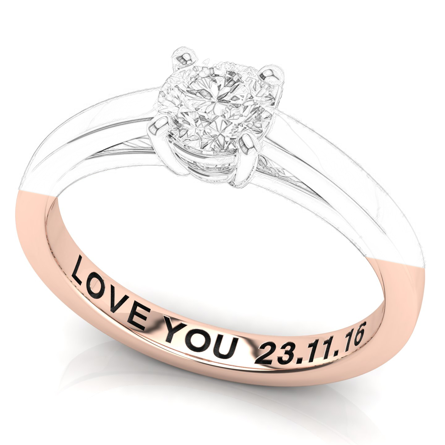 Solitaire Ring Certificate su montatura Tulip in Pink Gold 18 kt con Ruby 0.11Ct / X /  - Certificati: IGI, GIA, HRD - Weight: 0.03g - Price: 636,78&nbsp;€