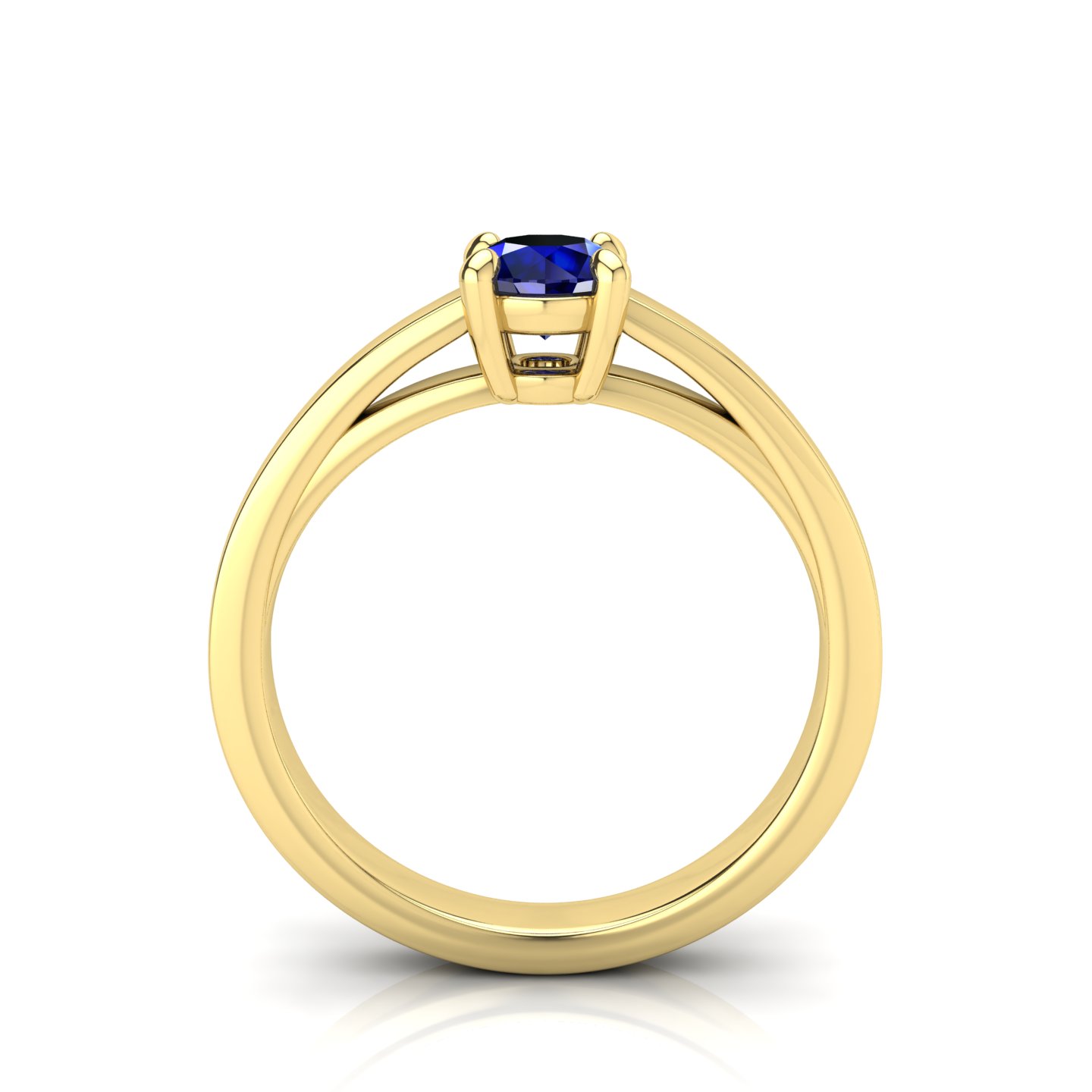 Anello Solitario Certificato su montatura Tulip in Oro Giallo 18 kt con Zaffiro Blue 0.40Ct / X /  - Certificati: IGI, GIA, HRD - Peso: 0.03g - Prezzo: 1.223,65&nbsp;€