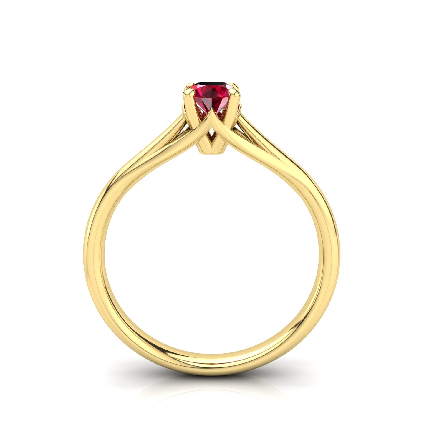 Solitaire Ring Certificate su montatura Sound in Yellow Gold 18 kt con Ruby 0.30Ct / X /  - Certificati: IGI, GIA, HRD - Weight: 0.03g - Price: 976,49&nbsp;€