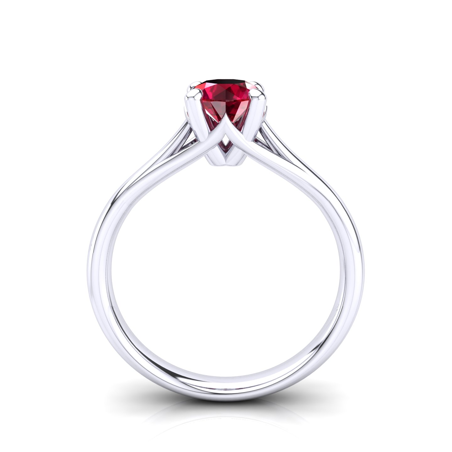 Solitaire Ring Certificate su montatura Sound in White Gold 18 kt con Ruby 0.70Ct / X /  - Certificati: IGI, GIA, HRD - Weight: 0.03g - Price: 1.239,75&nbsp;€
