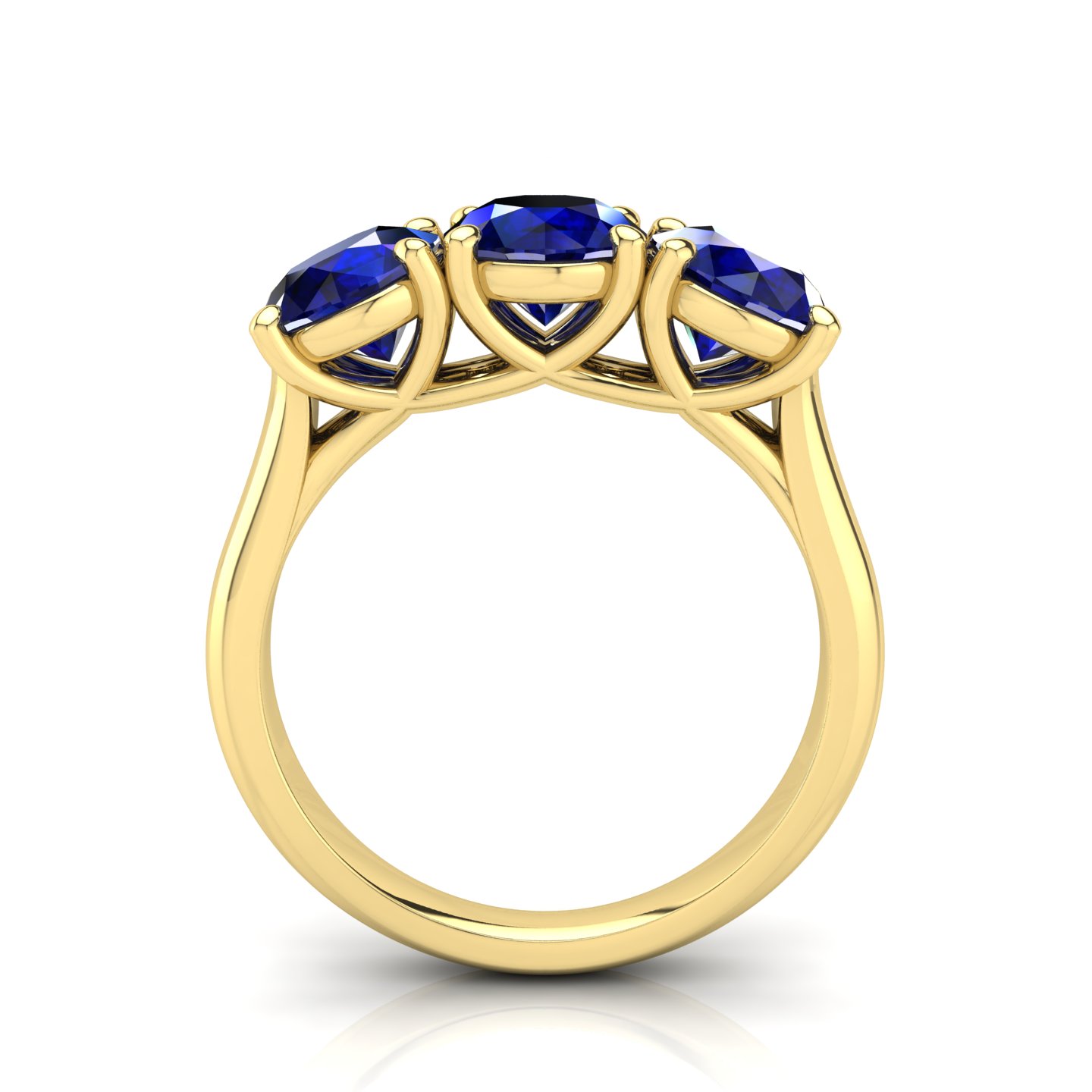 Anello Trilogy Certificato su montatura Petunia in Oro Giallo 18 kt con Zaffiro Blue 2.40Ct / X /  - Certificati: IGI, GIA, HRD - Peso: 0.03g - Prezzo: 3.367,99&nbsp;USD