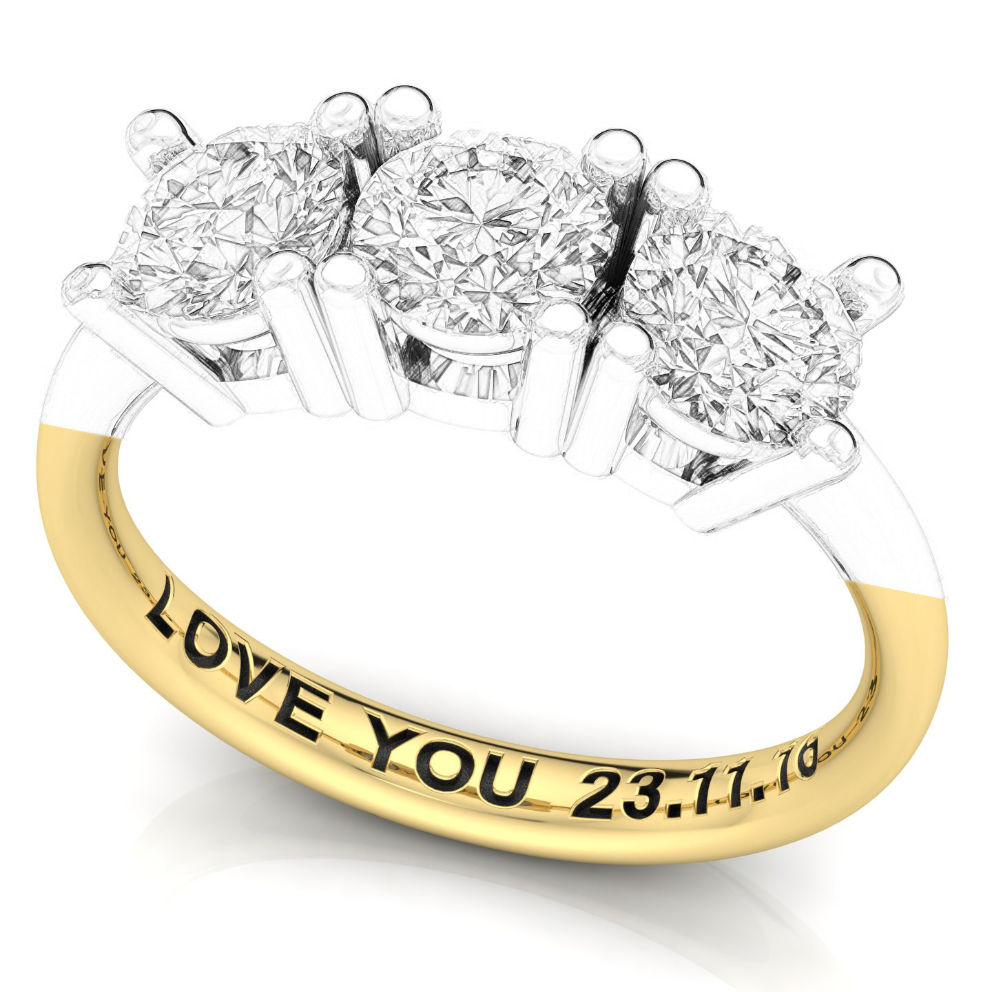 Anello Trilogy Certificato su montatura Daisy in Oro Giallo 18 kt con Diamante Bianco 1.80Ct / H / IF - Certificati: IGI, GIA, HRD - Peso: 0.03g - Prezzo: 7.744,23&nbsp;€