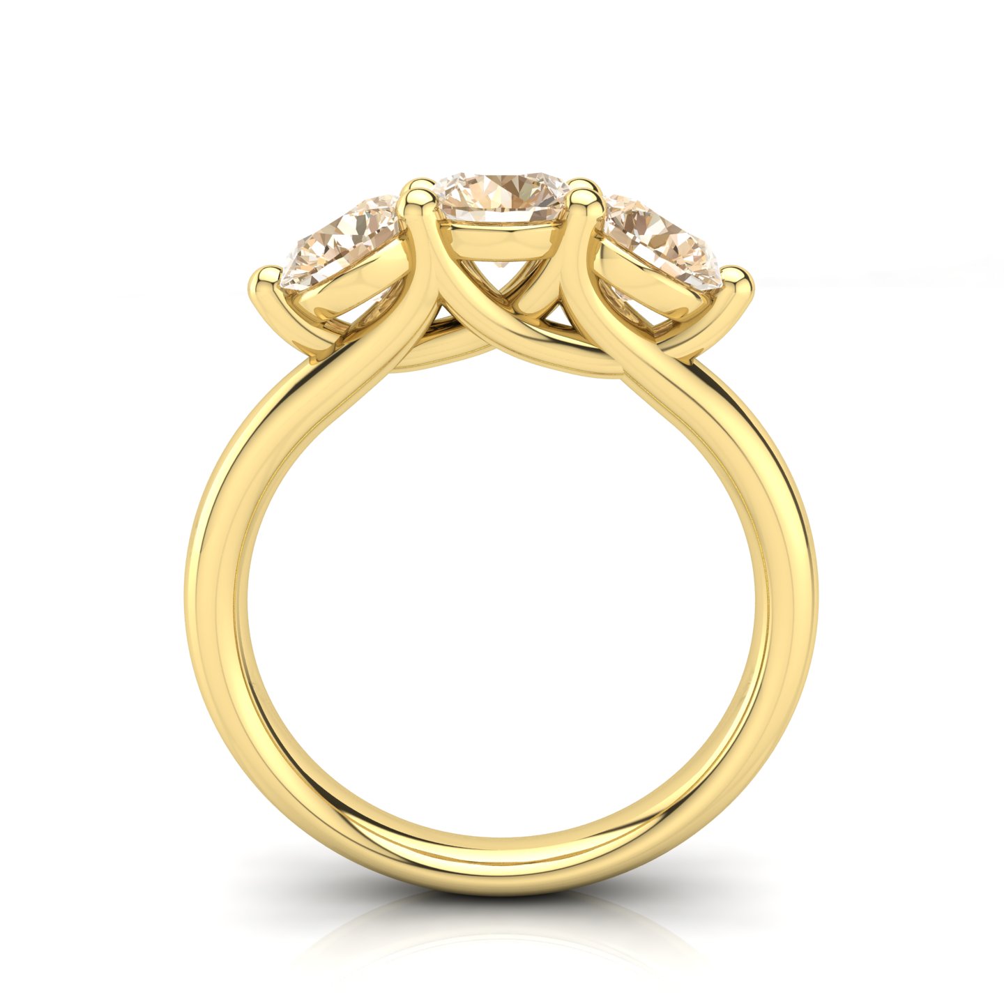 Anello Trilogy Certificato su montatura Camelia in Oro Giallo 18 kt con Diamante Light Cognac 1.80Ct / X /  - Certificati: IGI, GIA, HRD - Peso: 0.03g - Prezzo: 4.716,06&nbsp;€