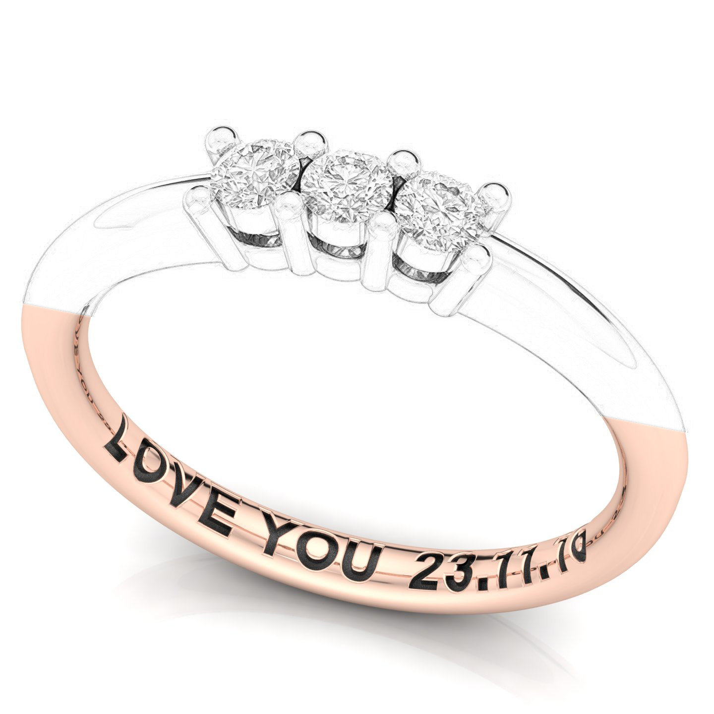 Trilogy RIng Certificate su montatura Primerose in Pink Gold 18 kt con Ruby 0.21Ct / X /  - Certificati: IGI, GIA, HRD - Weight: 0.03g - Price: 782,55&nbsp;USD