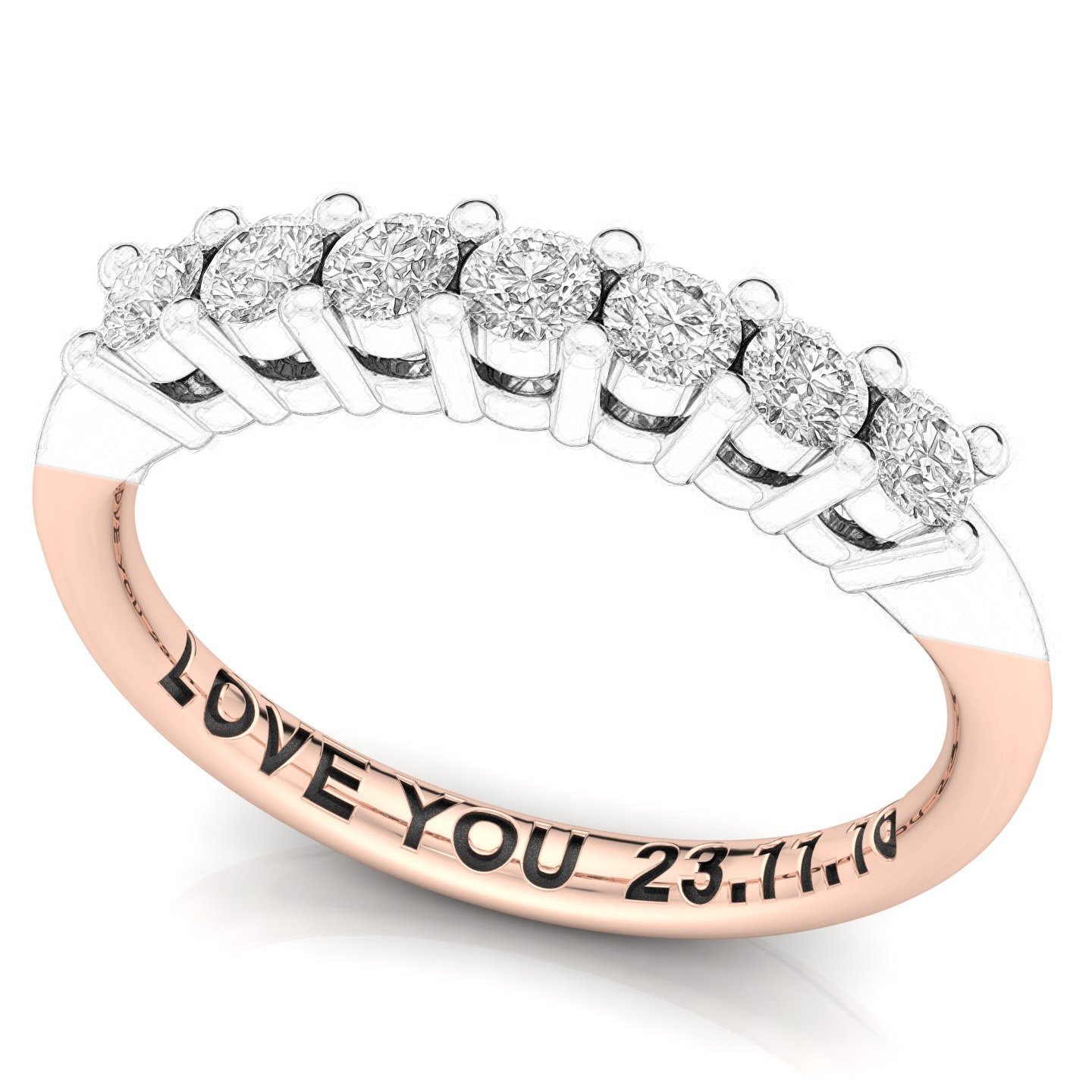 Anello 7 Luci Certificato su montatura Lavander in Oro Rosè 18 kt con Zaffiro Blue 0.35Ct / X /  - Certificati: IGI, GIA, HRD - Peso: 0.03g - Prezzo: 1.330,91&nbsp;USD