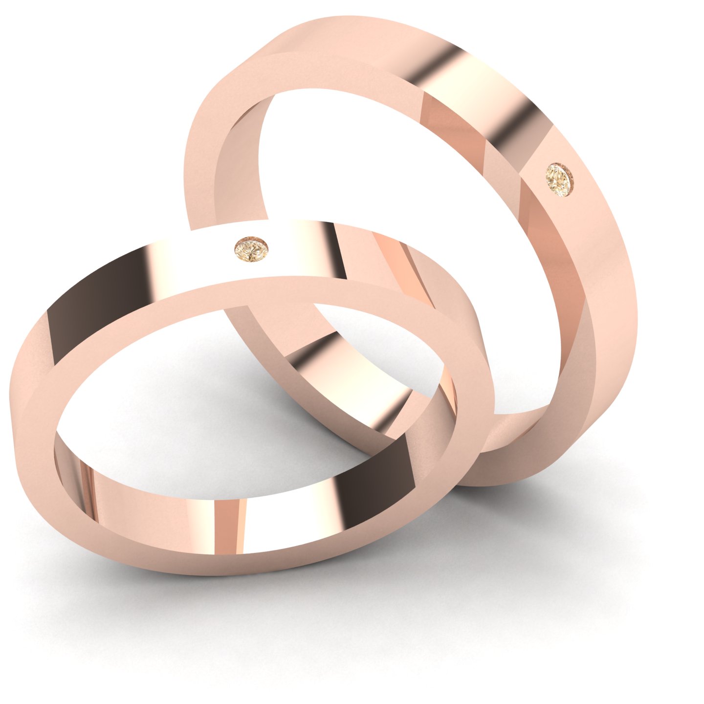 La Piatta Certificato su montatura Piatta 3mm in Oro Rosè 18 kt con Diamante Light Cognac 0.01Ct / X /  - Certificati: IGI, GIA, HRD - Peso: 0.03g - Prezzo: 587,99&nbsp;€