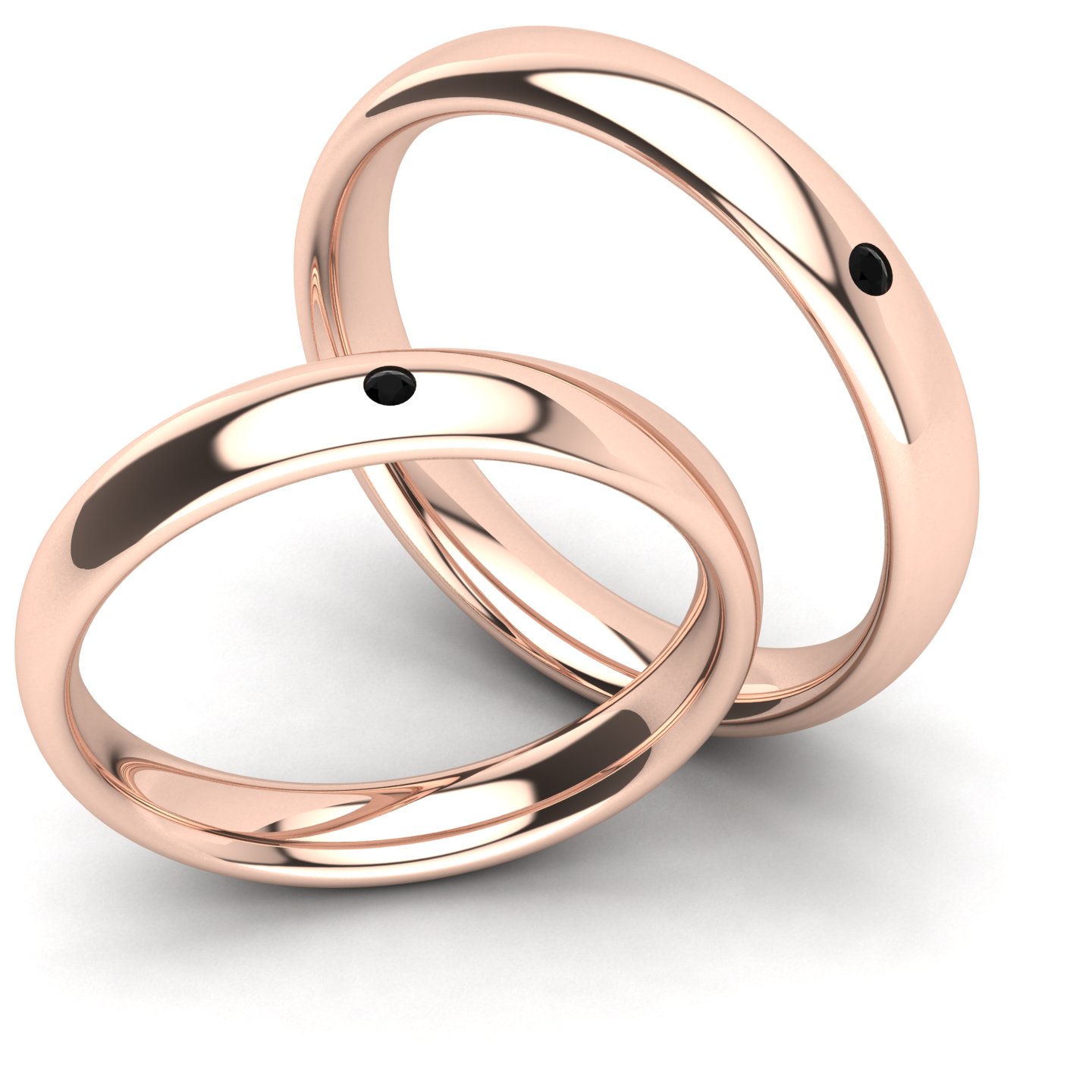 La Comfort Certificato su montatura Comfort Leggera 3,5mm in Oro Rosè 18 kt con Diamante Nero 0.01Ct / X /  - Certificati: IGI, GIA, HRD - Peso: 0.03g - Prezzo: 589,97&nbsp;USD
