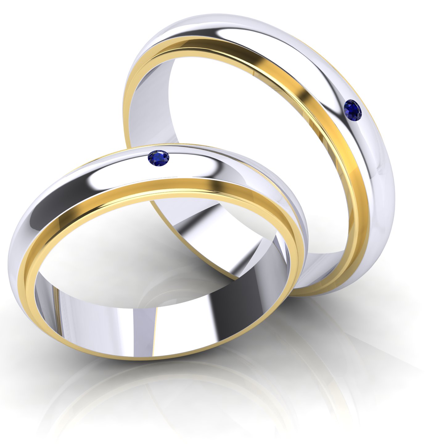 La Bicolore Certificato su montatura Comfort Bicolor in Oro Bianco-Giallo 18 kt con Zaffiro Blue 0.01Ct / X /  - Certificati: IGI, GIA, HRD - Peso: 0.03g - Prezzo: 752,61&nbsp;USD