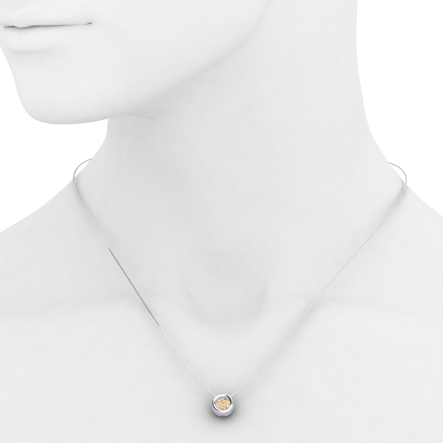 Chocker with Single Gemstone Certificate su montatura Ara in White Gold 18 kt con Brown Diamond 0.50Ct / X /  - Certificati: IGI, GIA, HRD - Weight: 0.03g - Price: 2.183,92&nbsp;USD