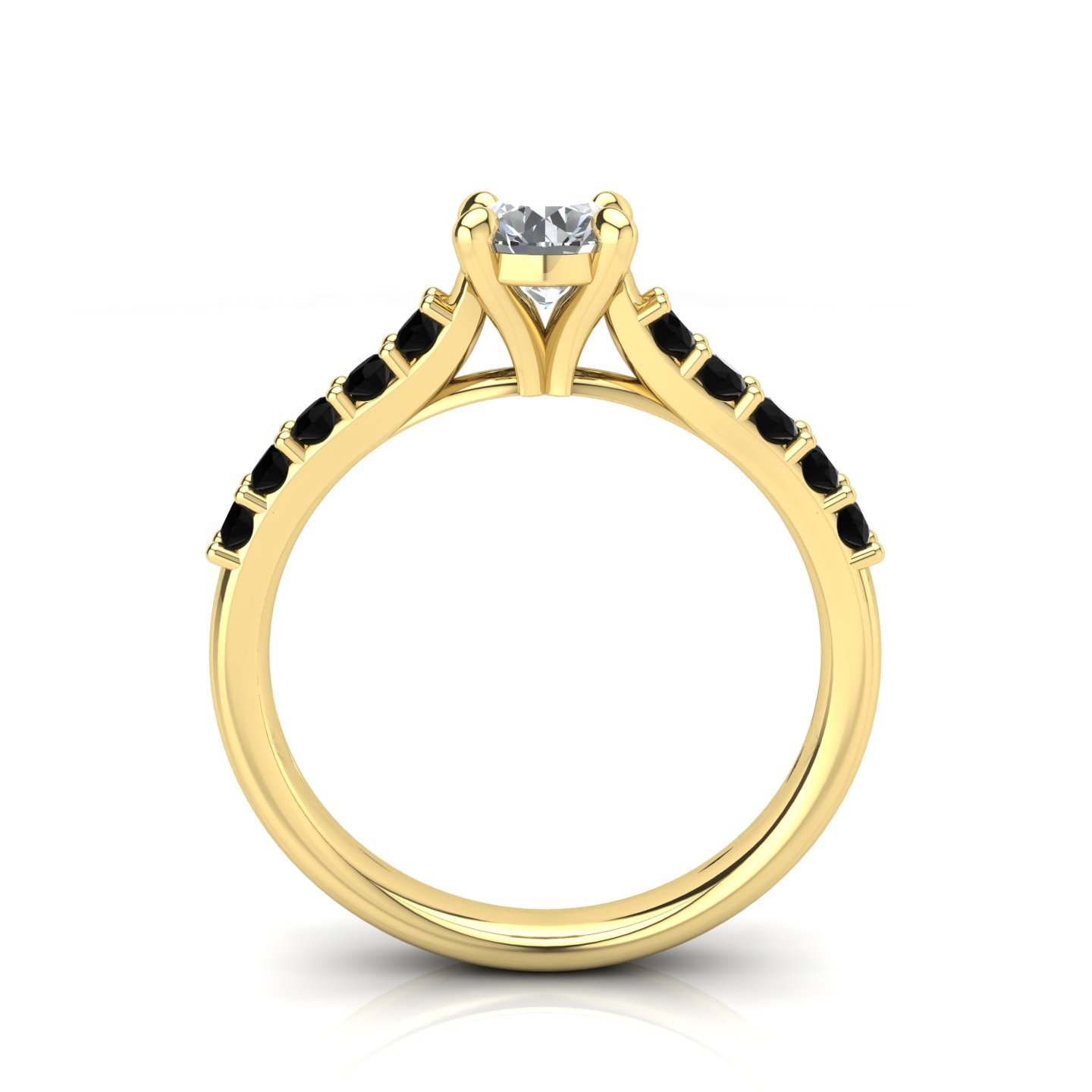 Solitario Multi Gemma Certificato su montatura History in Oro Giallo 18 kt con Diamante Nero 0.30Ct / X /  Diamante Bianco 0.50Ct / G / SI2 - Certificati: IGI, GIA, HRD - Peso: 0.03g - Prezzo: 2.476,95&nbsp;USD